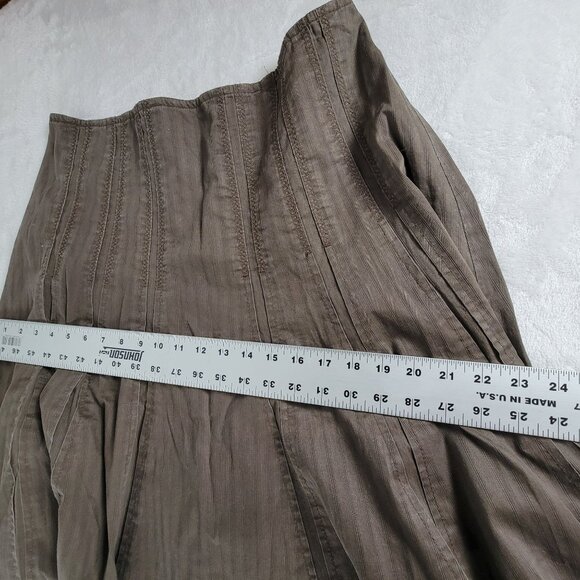 CAbi Womens Palapa Driftwood Skirt Size 12 Brown A-Line Flared Hem New #956 - Picture 9 of 10